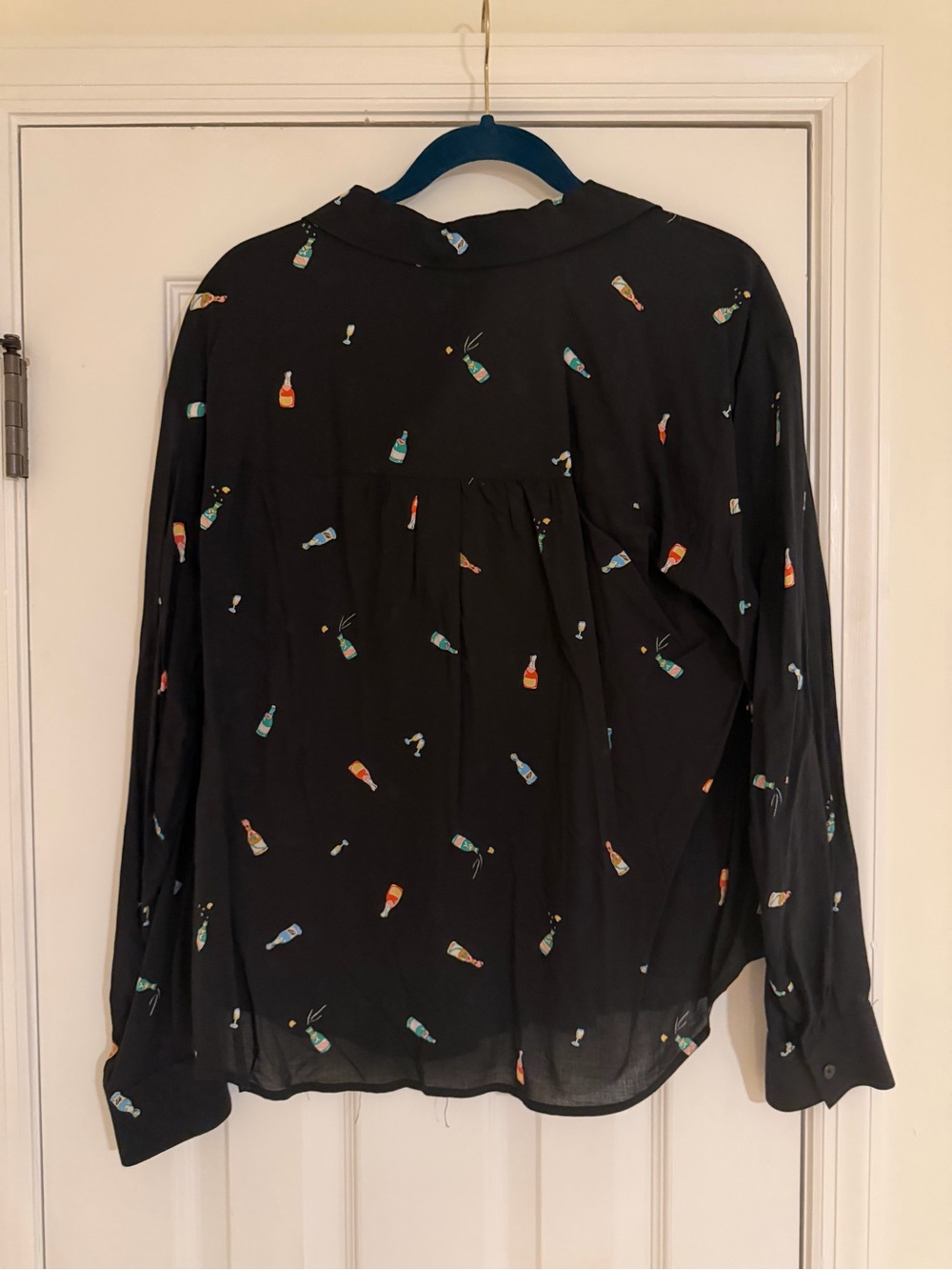 Maeve (Anthropologie) Black Button-Up Shirt with Colorful Drink Print - Picture 4 of 4